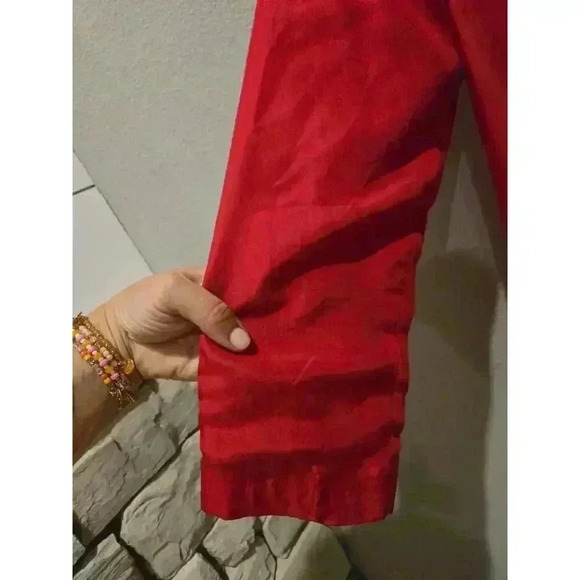 Carol Horn Workshop Women's Red Silk Blazer Size L Business Holiday - Picture 4 of 8